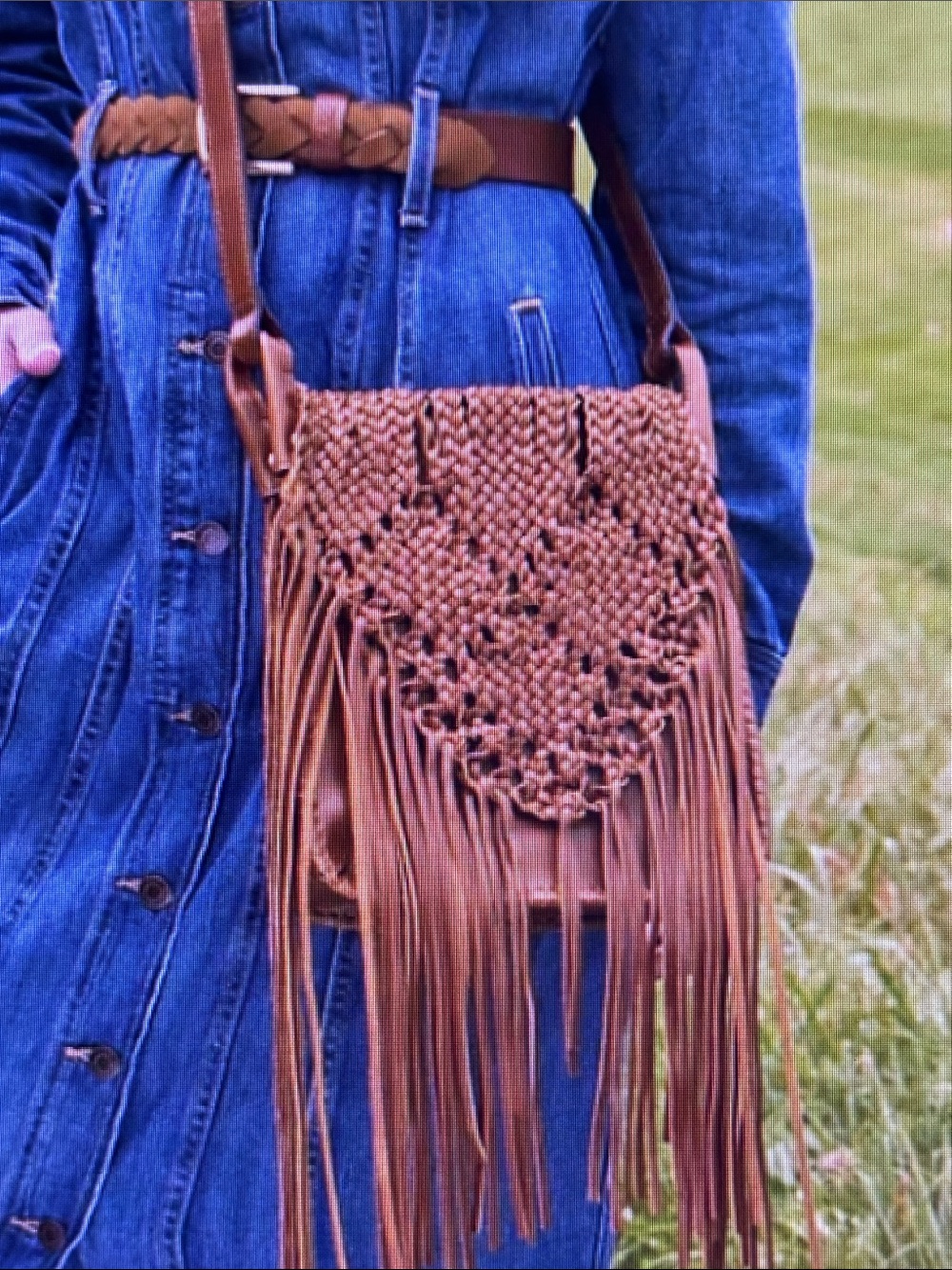 Patricia Nash Mara Fringed Macramé Crossbody Bag